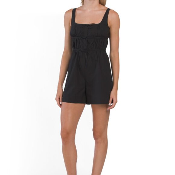 Rebecca Taylor Poplin Romper Black Size 0 - Picture 1 of 9